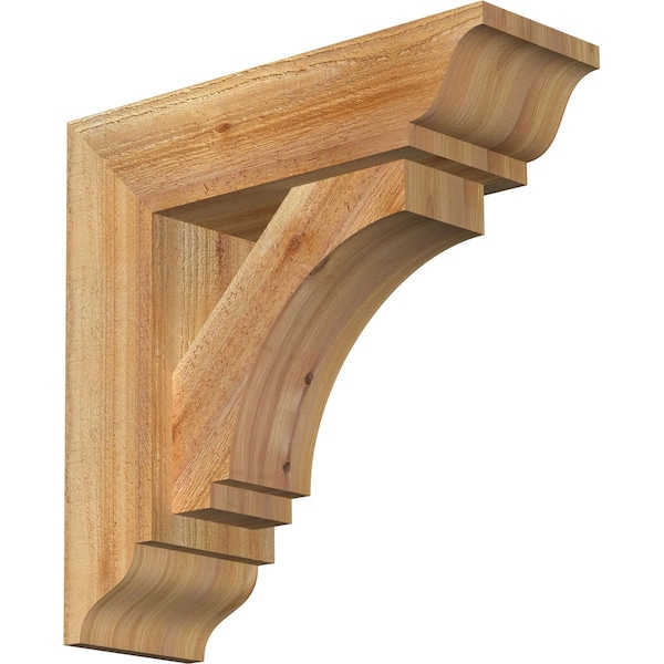 Ekena Millwork Imperial Traditional Rough Sawn Bracket w/ Offset Brace, Western Red Cedar, 6"W x 18"D x 18"H BKT0604X18X18IMP01RWR - main